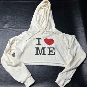Edikited "I Heart Me" Cropped Hoodie